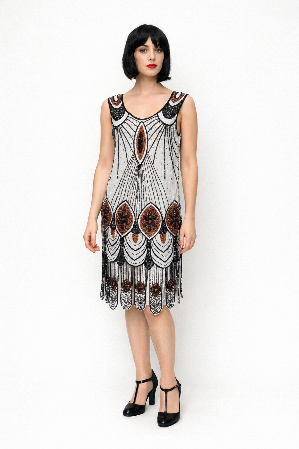 Black & White Sadie Flapper Dress 1920's, Women's Costume Rental