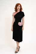 Black & Pink Cocktail Dress 1940's Women's Costume Rental