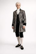 Black & Silver Brocade Jacket, 18th Century Men's Costume Rental