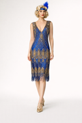 Blue Flapper Dress 1920's, Women's Costume Rental