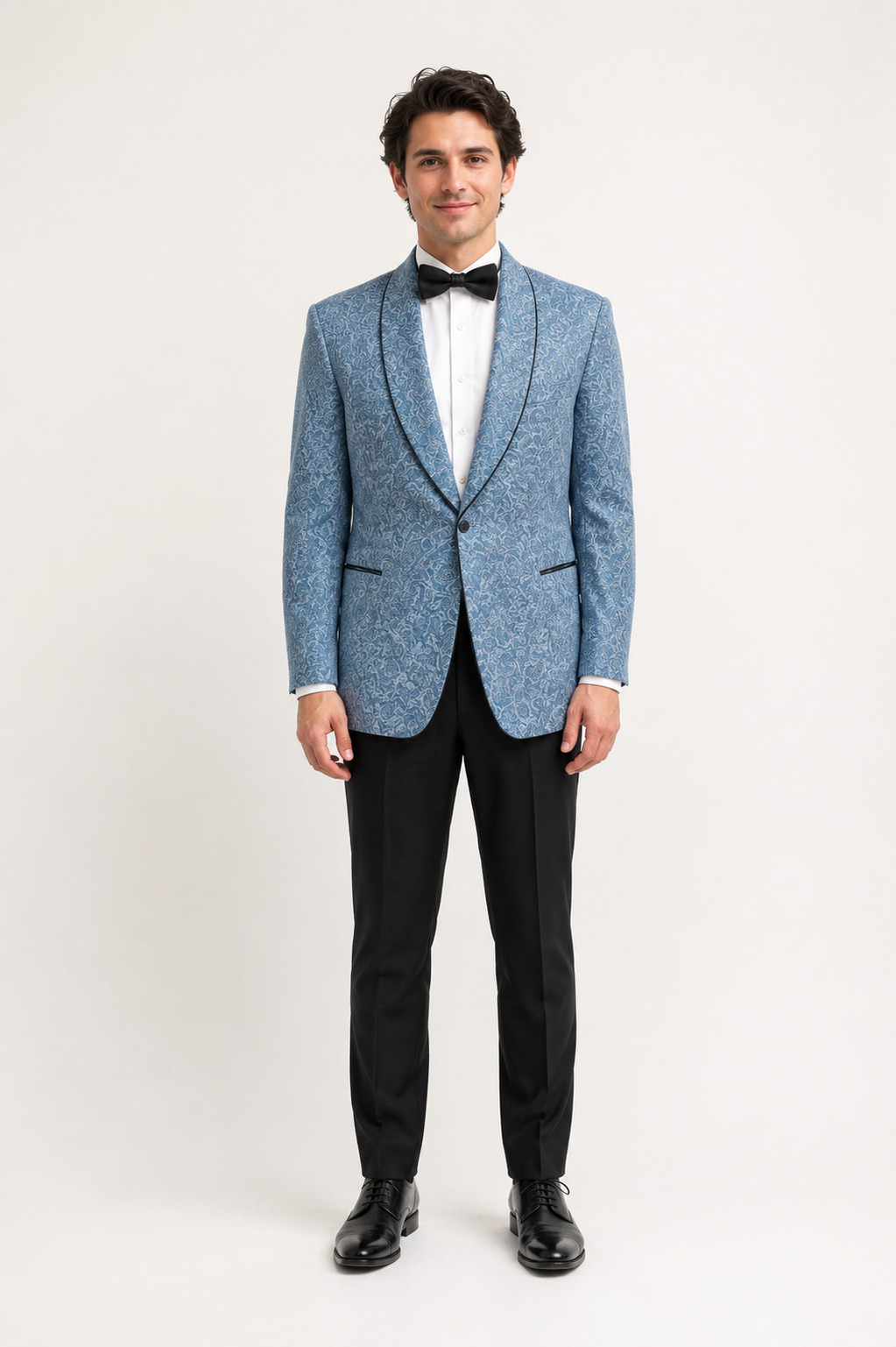 Blue Paisley Authentic 1950's Formal Jacket, Men’s Costume Rental