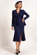 Blue Pinstriped Bonnie Suit 1930's, Women's Costume Rental