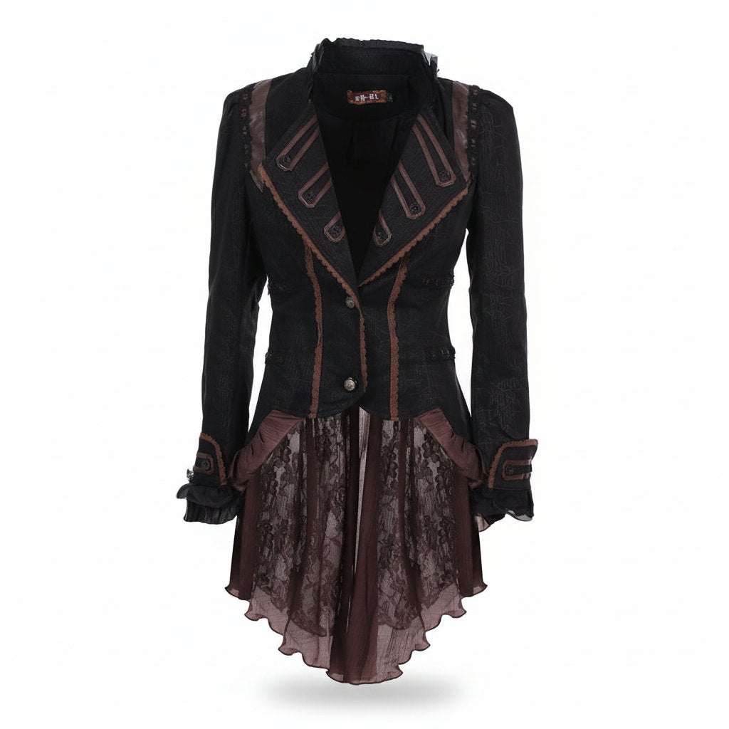 Steampunk Ruffle Coat Women's Costume