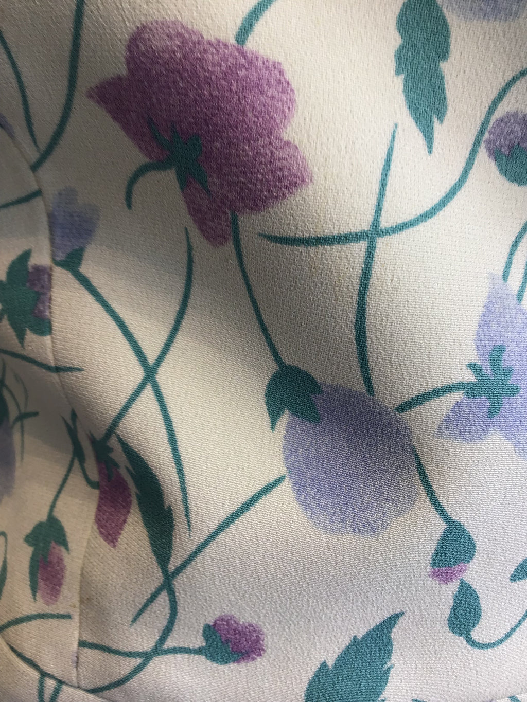 1980’s Light Green Floral Louis Féraud Silk Blend Wrap Jacket Size 4