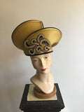1990s Straw hat done in the 1940s Style