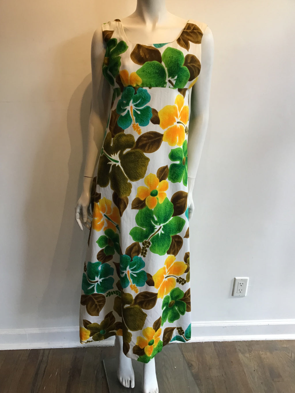 1960s Cotton Tohki Hawaii Maxi Dress Size 8
