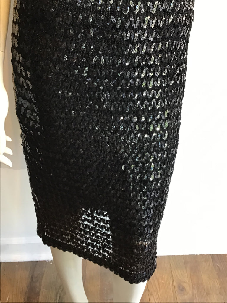 1960’s 2 Piece Black Sequined Evening Ensemble Size 2