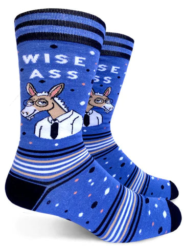Wise Ass blue mens socks