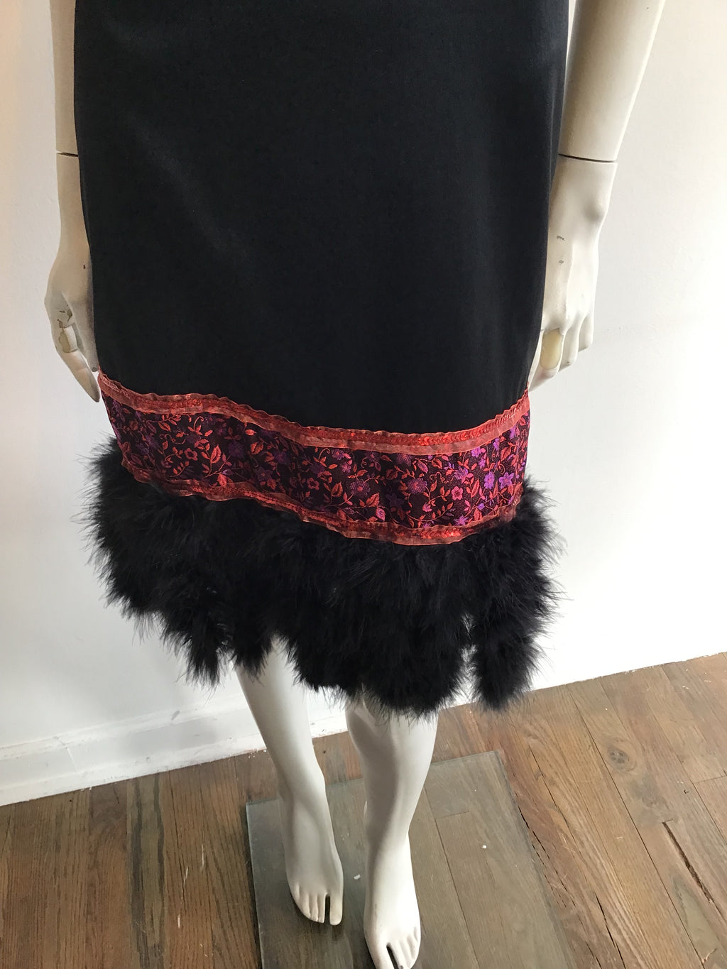 2000 Lu Lu Paris Black Acetate Party Dress Size 4