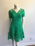 2000’s Kelly Green Cotton Lace Ellie Tahari  Dress Size 4