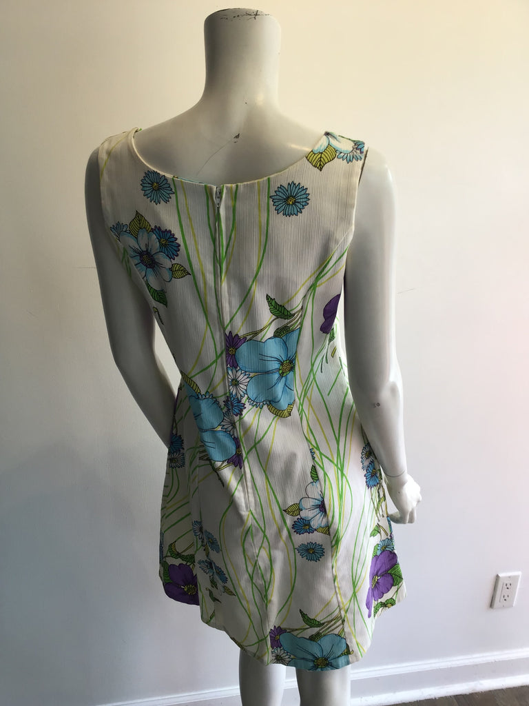 1960’s Cotton White/Purple/Blue/Green Janet Lynn Size 8