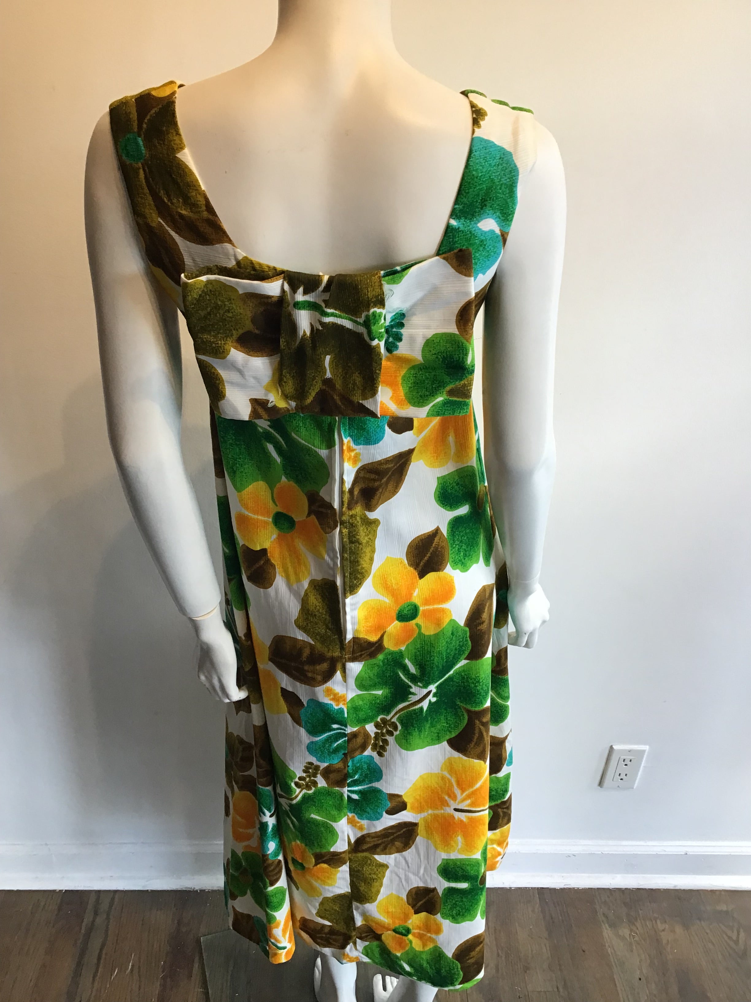 1960s Cotton Tohki Hawaii Maxi Dress Size 8