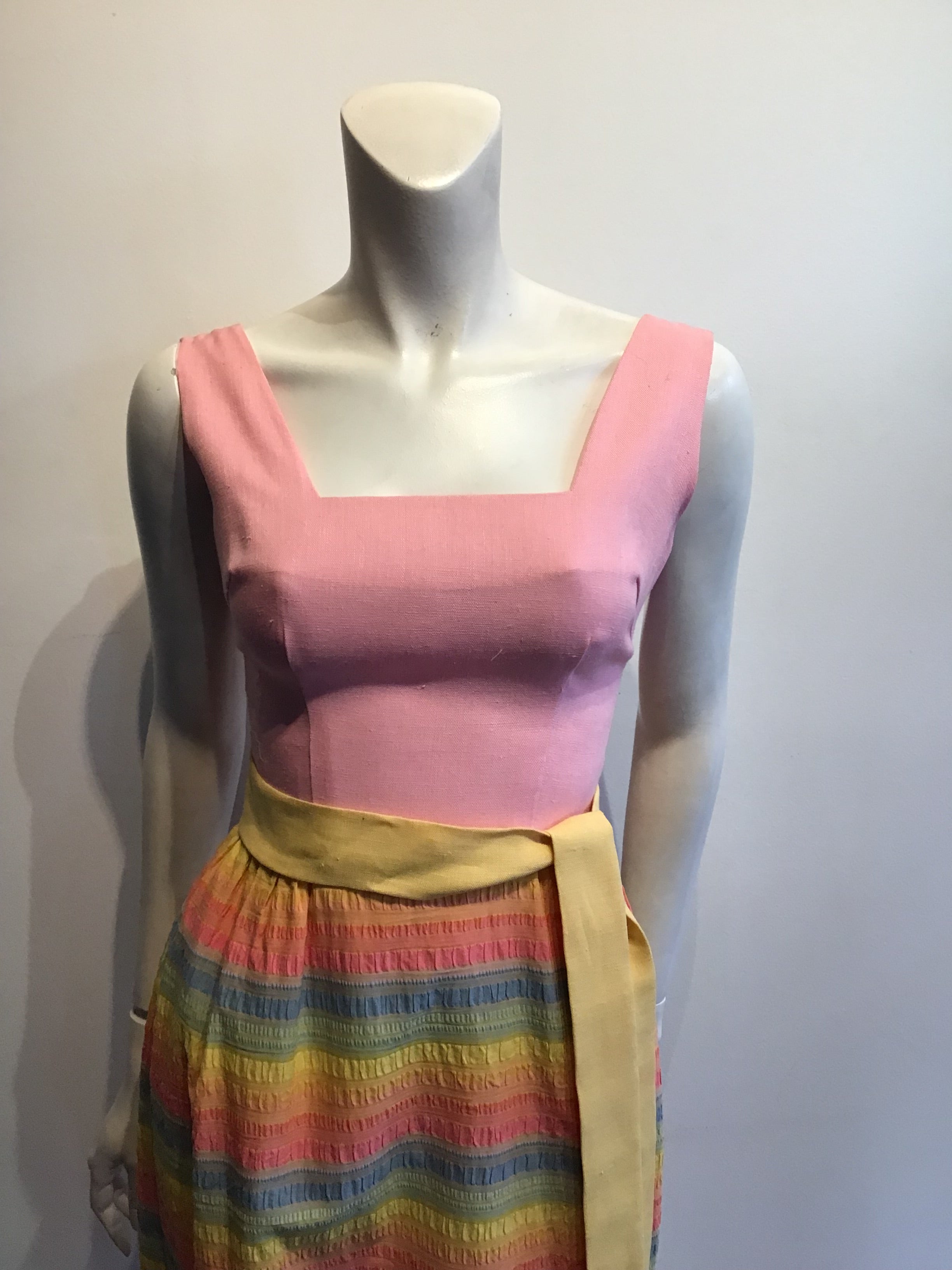 1960’s Multicolor Linen Dress Size 6