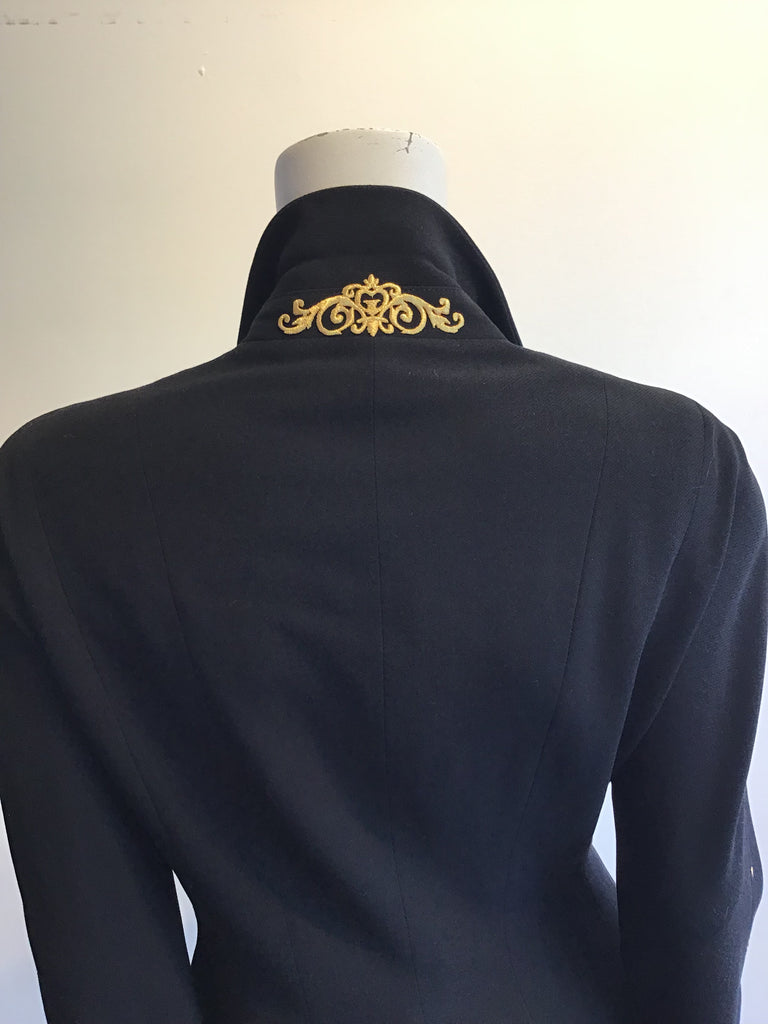 1990s Black Wool Griffith Gray St John’s Pant Suit Size 10