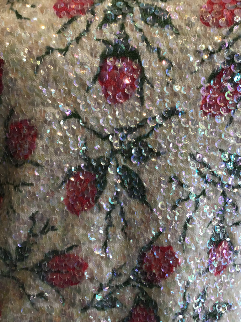 1960’s White Sequined Top Size 6