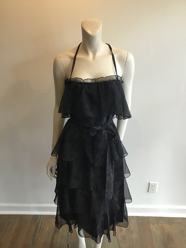 1970's Black Tiered Dress