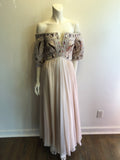 1980’s Bob Mackie Blush Chiffon Beaded Top Evening Gown