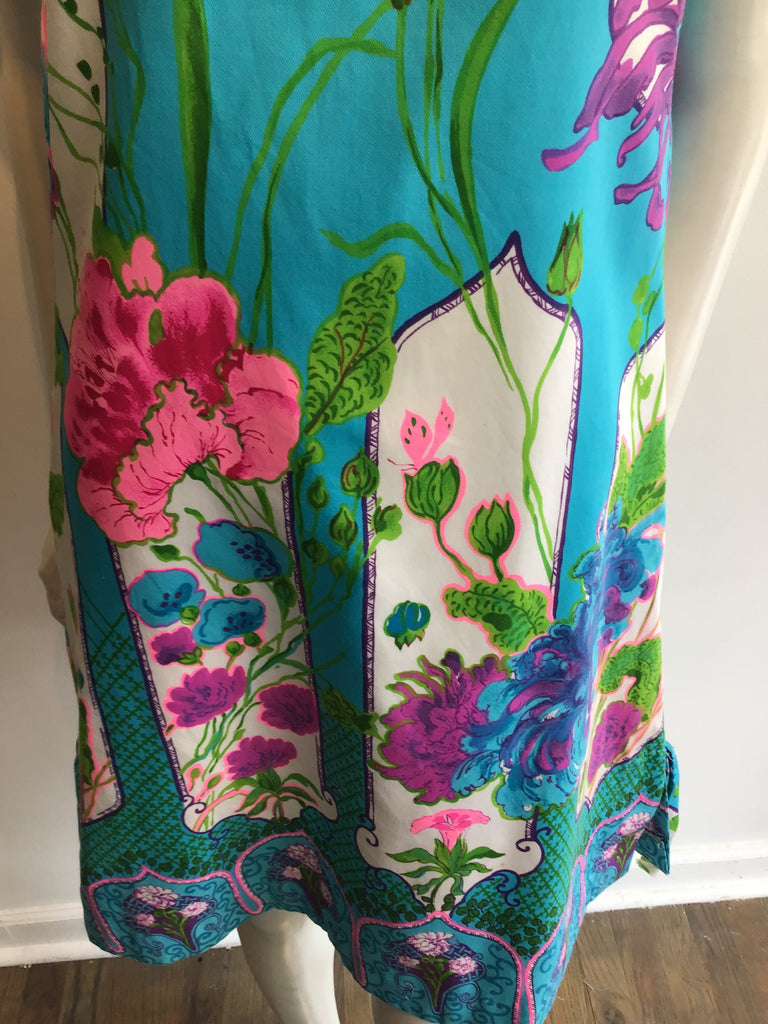 1960’s Cotton Blue/Pink/Purple Janet Lynn Shift Dress Size 8