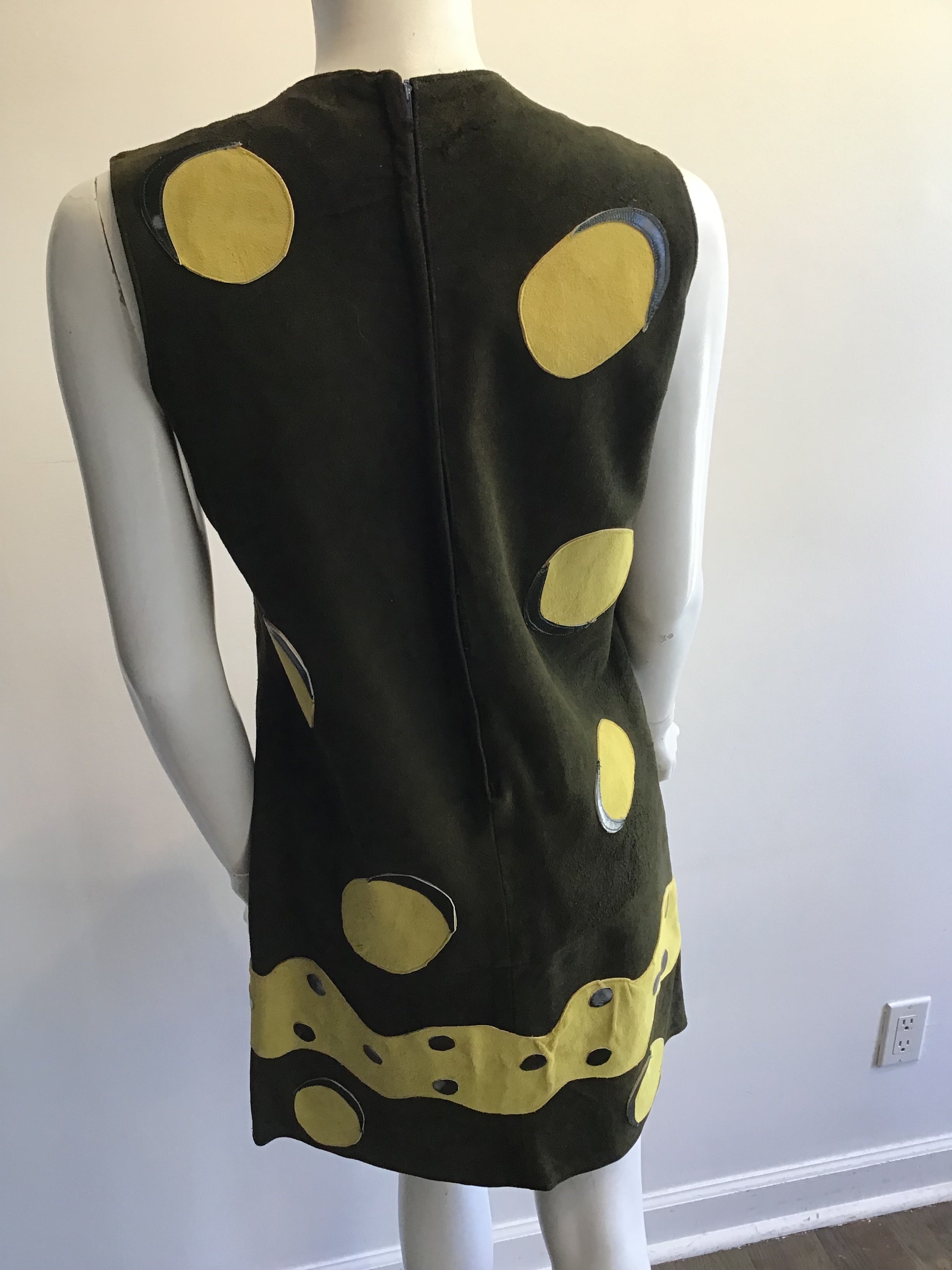 1960’s Olive Green Ultra Suede Dress Size 8