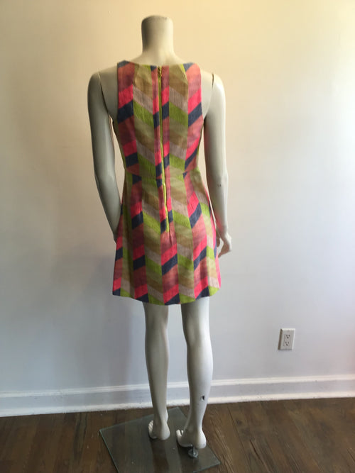 2000’s Milly Multicolor Cotton Blend Mini Dress Size 4
