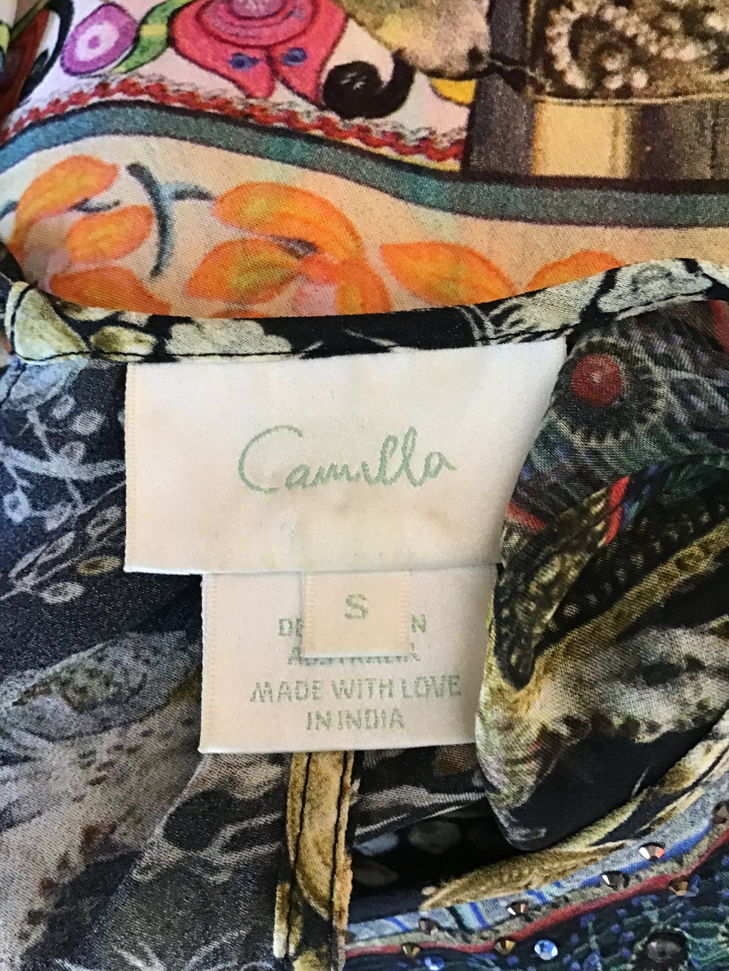 2000’s Camilla Silk Multicolored Maxi Dress Size 8/10