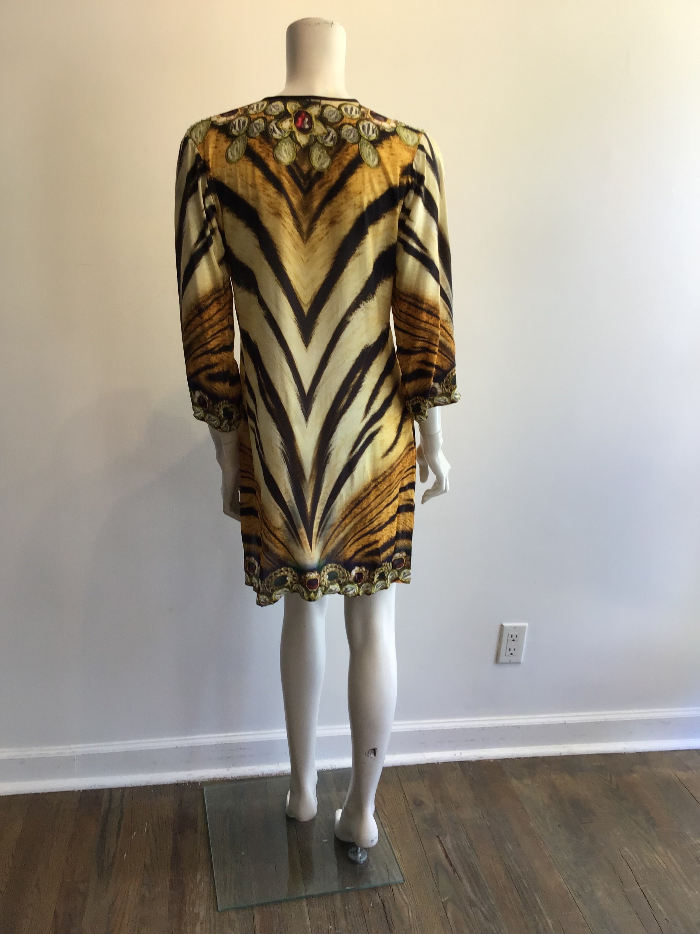 2000’s Jacquard Tiger Print Silk Tunic Size 8