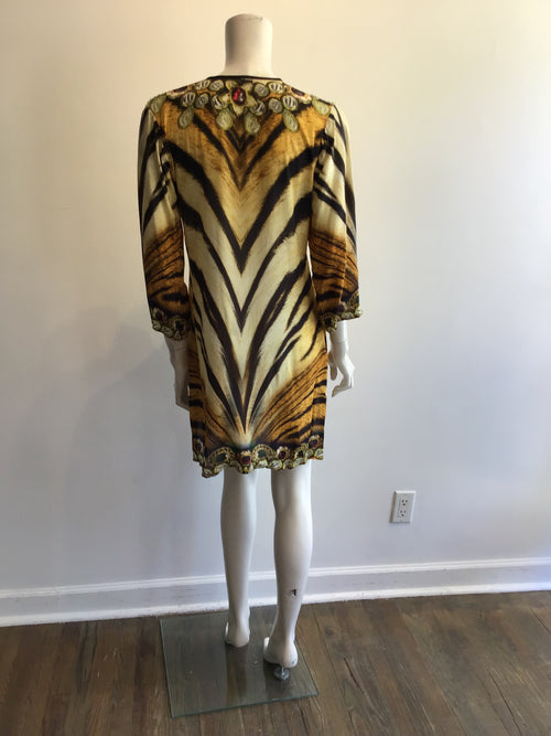 2000’s Jacquard Tiger Print Silk Tunic Size 8