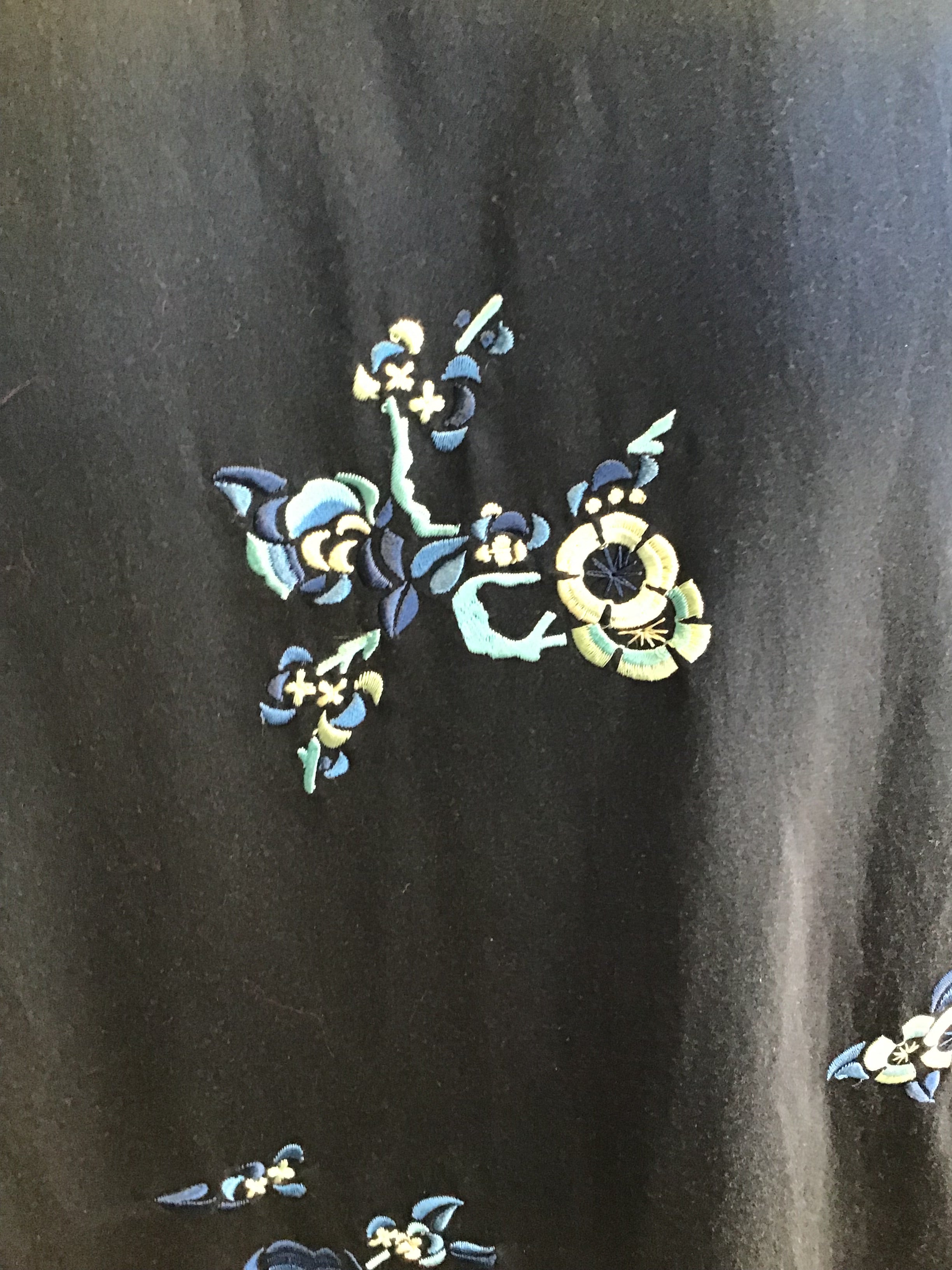 1990’s Ralph Lauren Embroidered Blue Silk Chinese Style Jacket Size 10