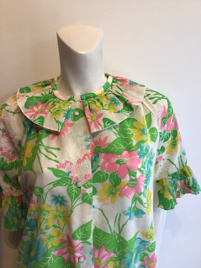 1960’s Polyester Floral House Dress Size 10