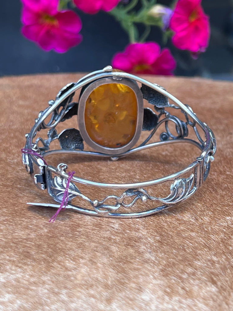 Amber and Sterling Bracelet