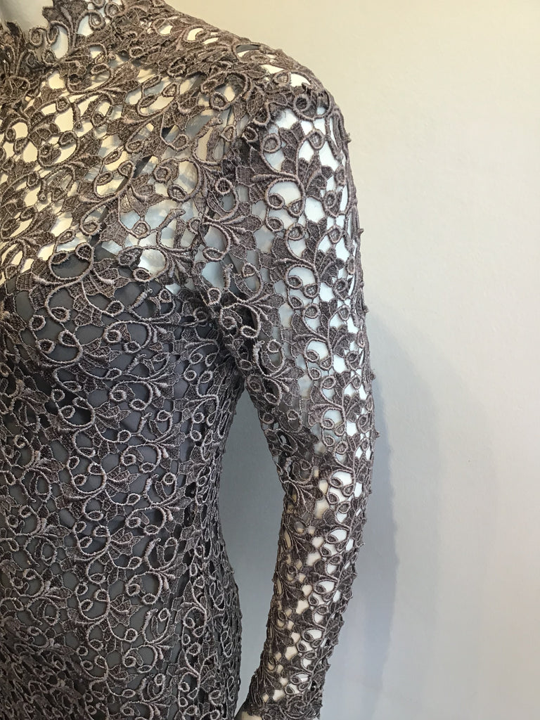 1990s Severin Cotton and Rayon Lace Dress with Slip Size 8