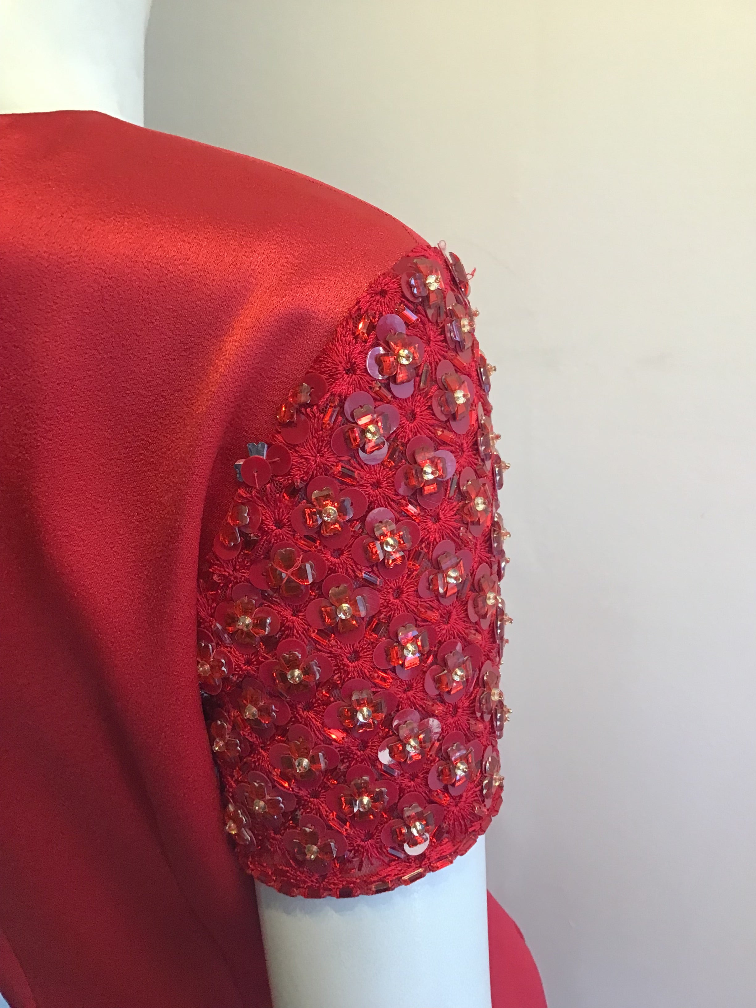 1990’s Escada Red Silk Blend Cocktail Dress Size 8