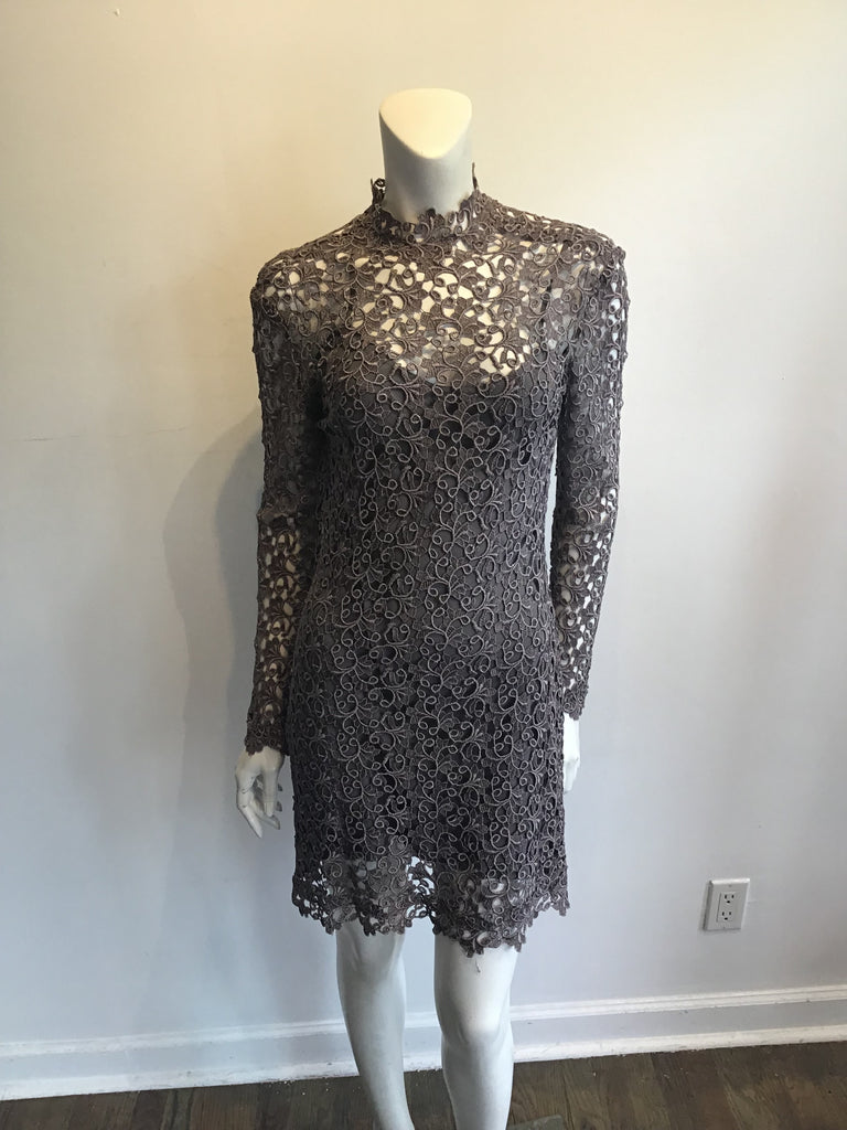 1990s Severin Cotton and Rayon Lace Dress with Slip Size 8