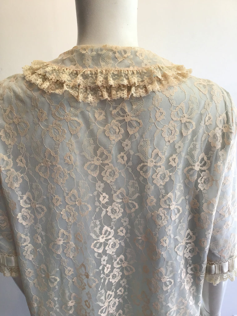 1950’s Silk/Cotton Lace Odette Barsa Robe Size 8
