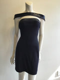 1990’s Donna Karan Navy Blue Wool Cocktail Dress Size 6