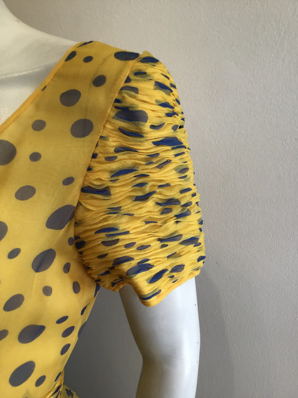 1980’s Valentino Silk Chiffon Yellow Dress Size 10
