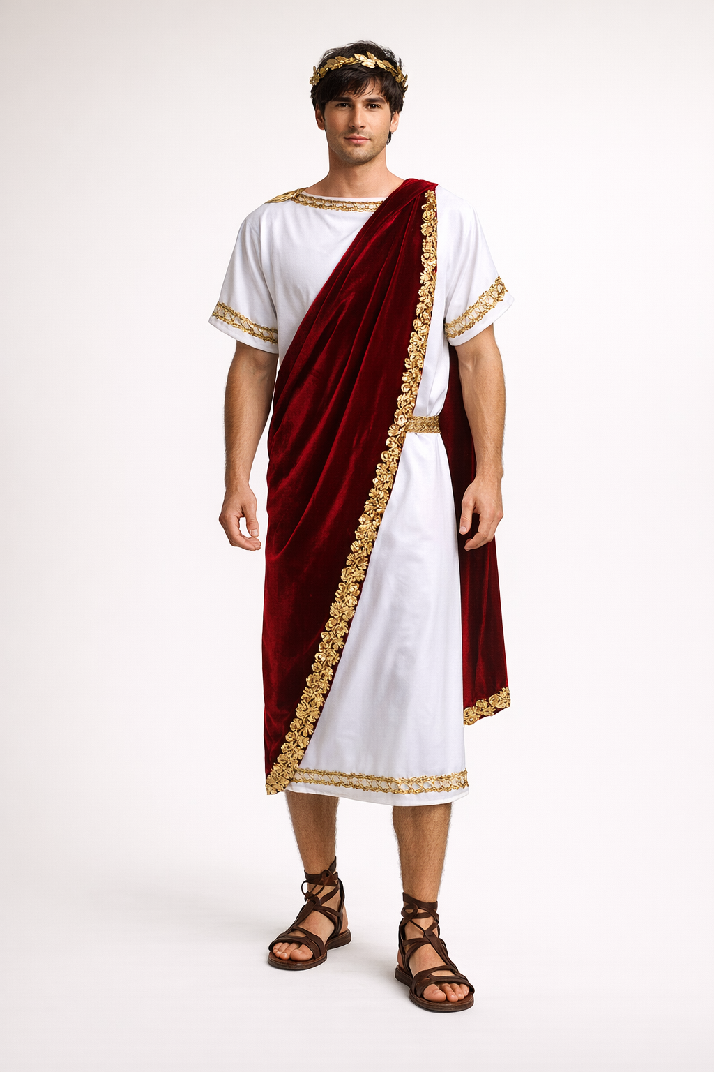 Caesar White & Red Men's Costume Rental