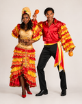 Calypso Man & Woman in Red & Yellow, International Costume Rental