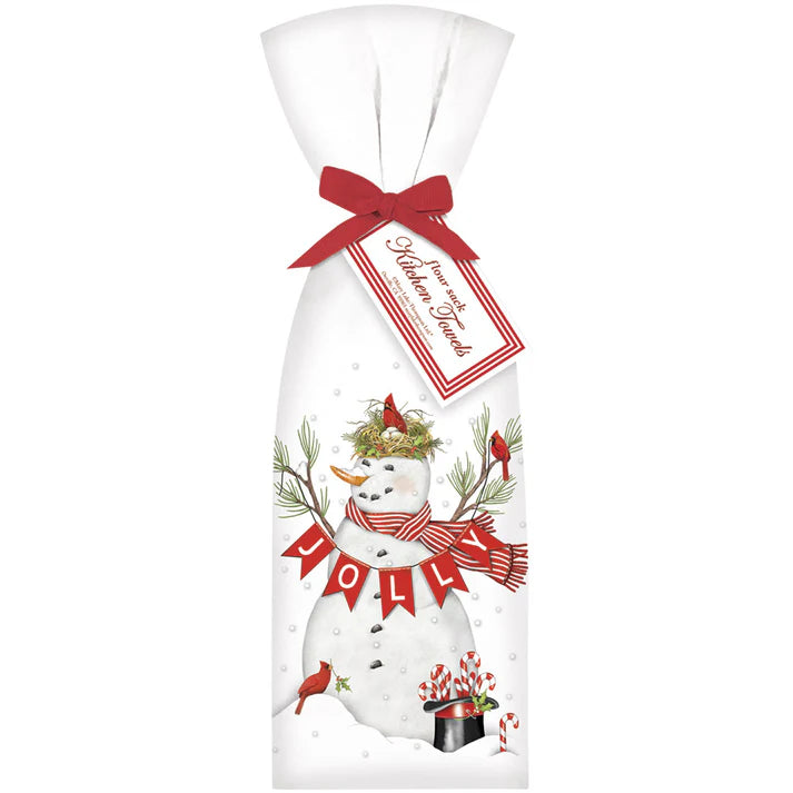 Cardinal Snowman Towel Set