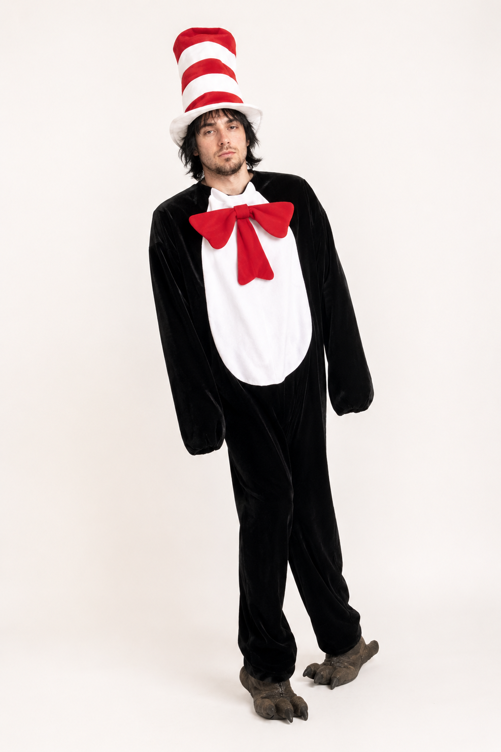 Cat In The Hat, Men's Fictional Character Black Costume Rental