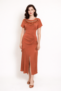 Copper Brown Rayon Gown 1940's Women's Costume Rental