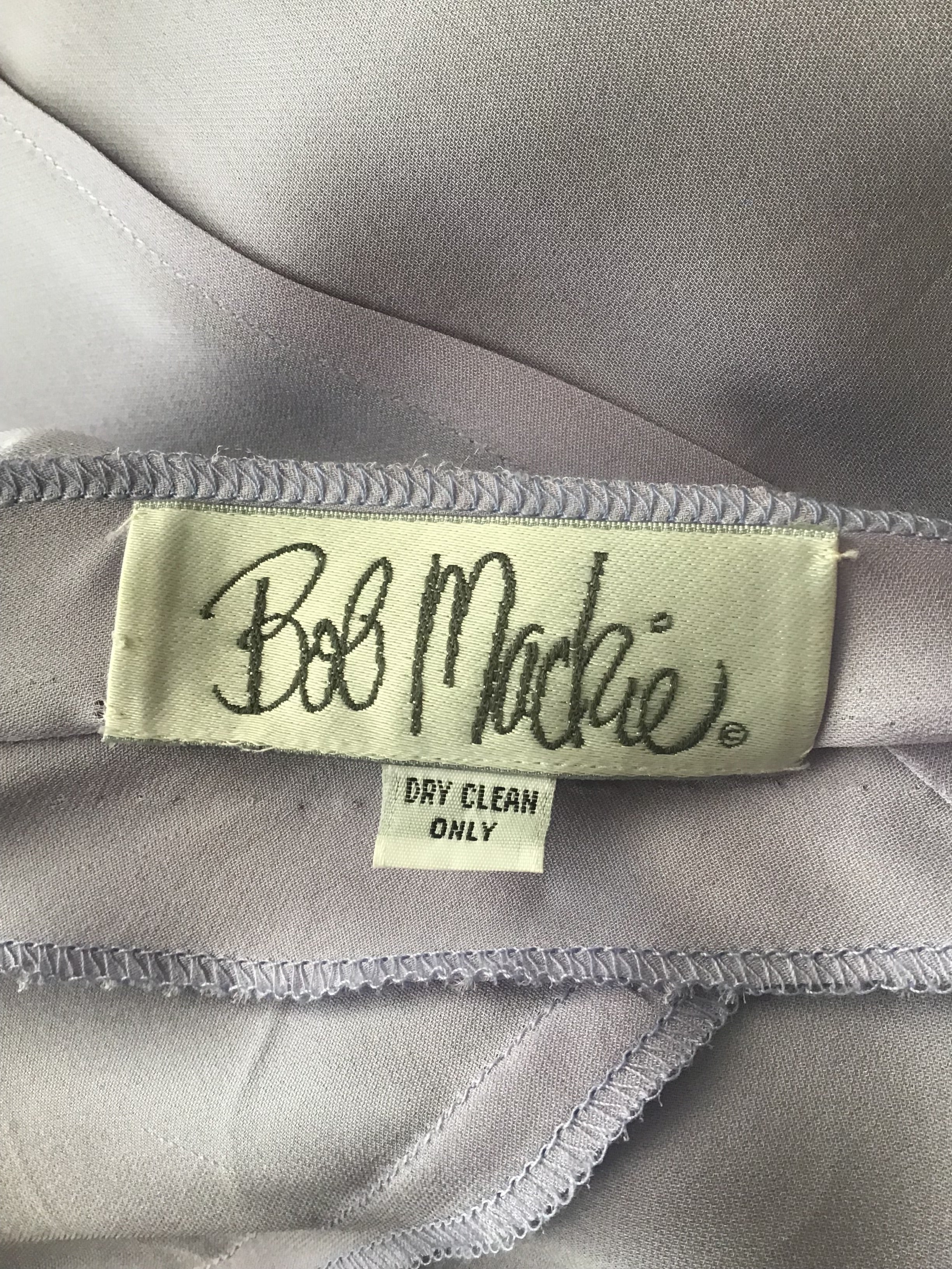 1990's  Bob Mackie Black and Lavender Silk Chiffon Dress with lace Size 10