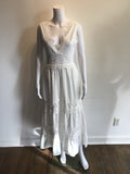 2000’s White Cotton and Lace Maxi Dress Size 8