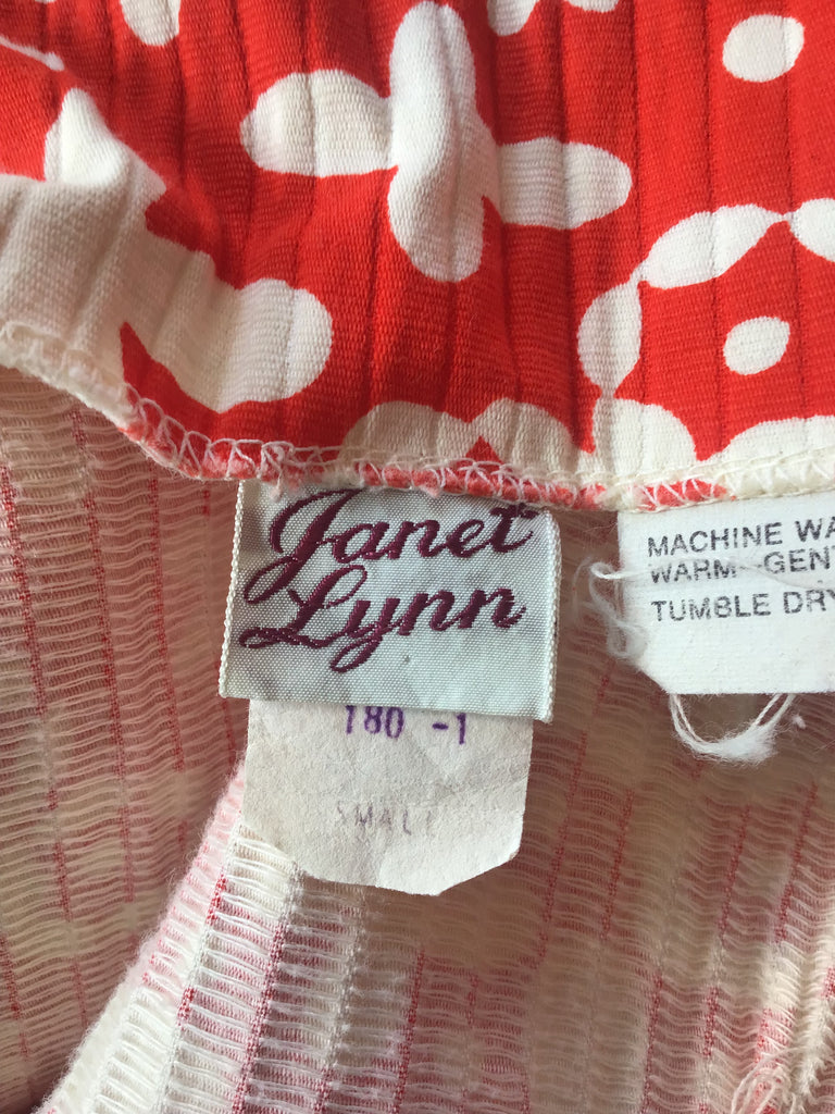 1960’s Cotton Red and White Janet Lynn Dress Size 6