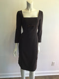 1980’s Brown Wool Crepe Cocktail Dress Size 8