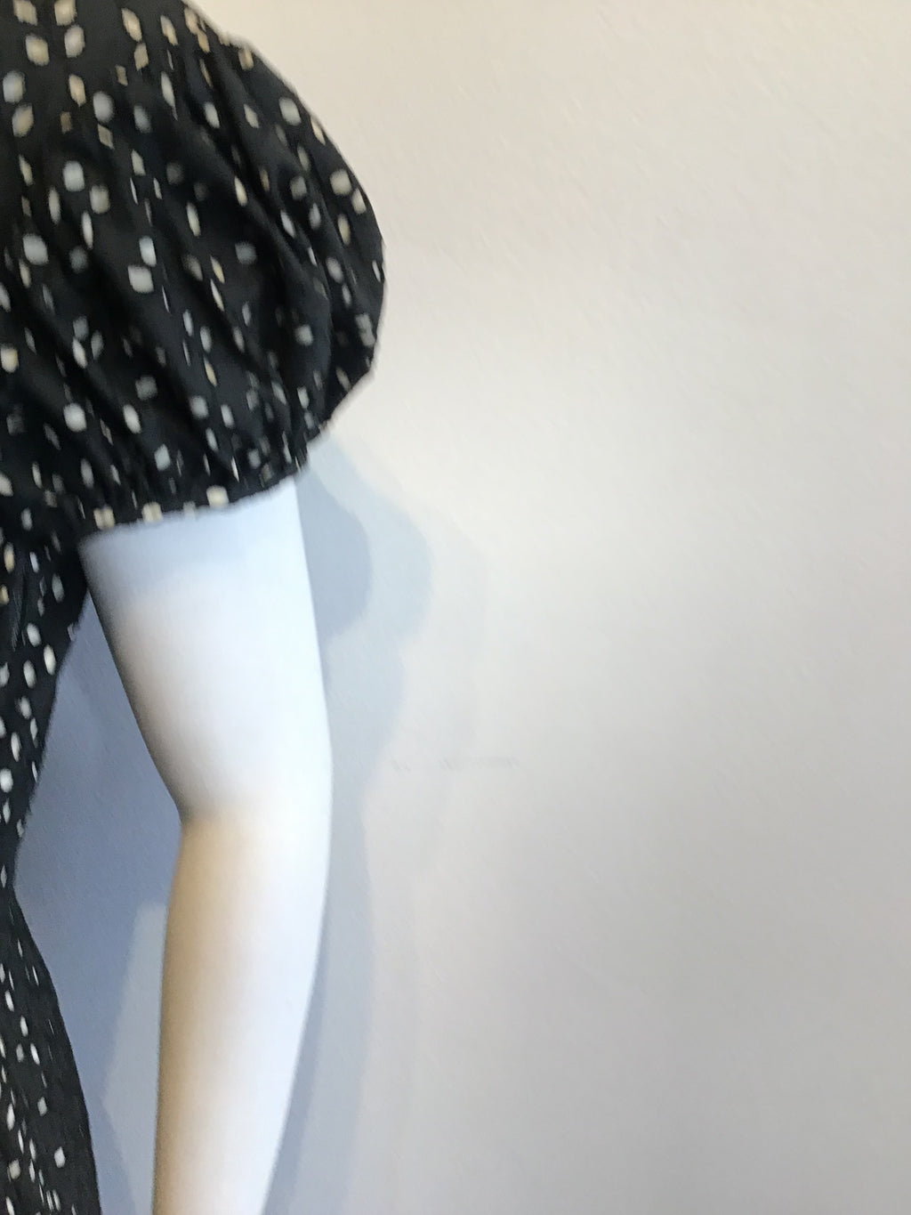 1930’s Black Cotton Eyelet Maxi Dress Size 6