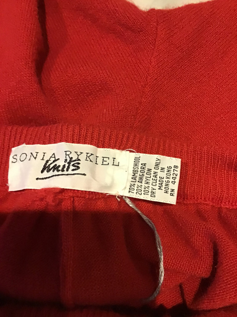 1980s Sonia Rykiel Red Wool 3 Piece Ensemble Size 6