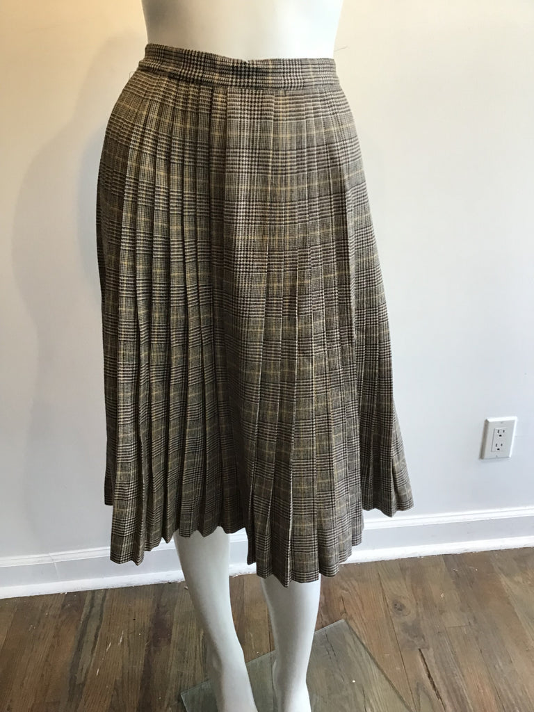 1960’s Wool Plaid Kilt Skirt Size 8