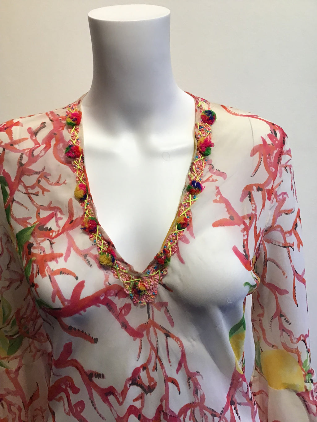 2000’s Antica Satoria Multicolor Polyester Beach Coverup/Dress Size 6/8