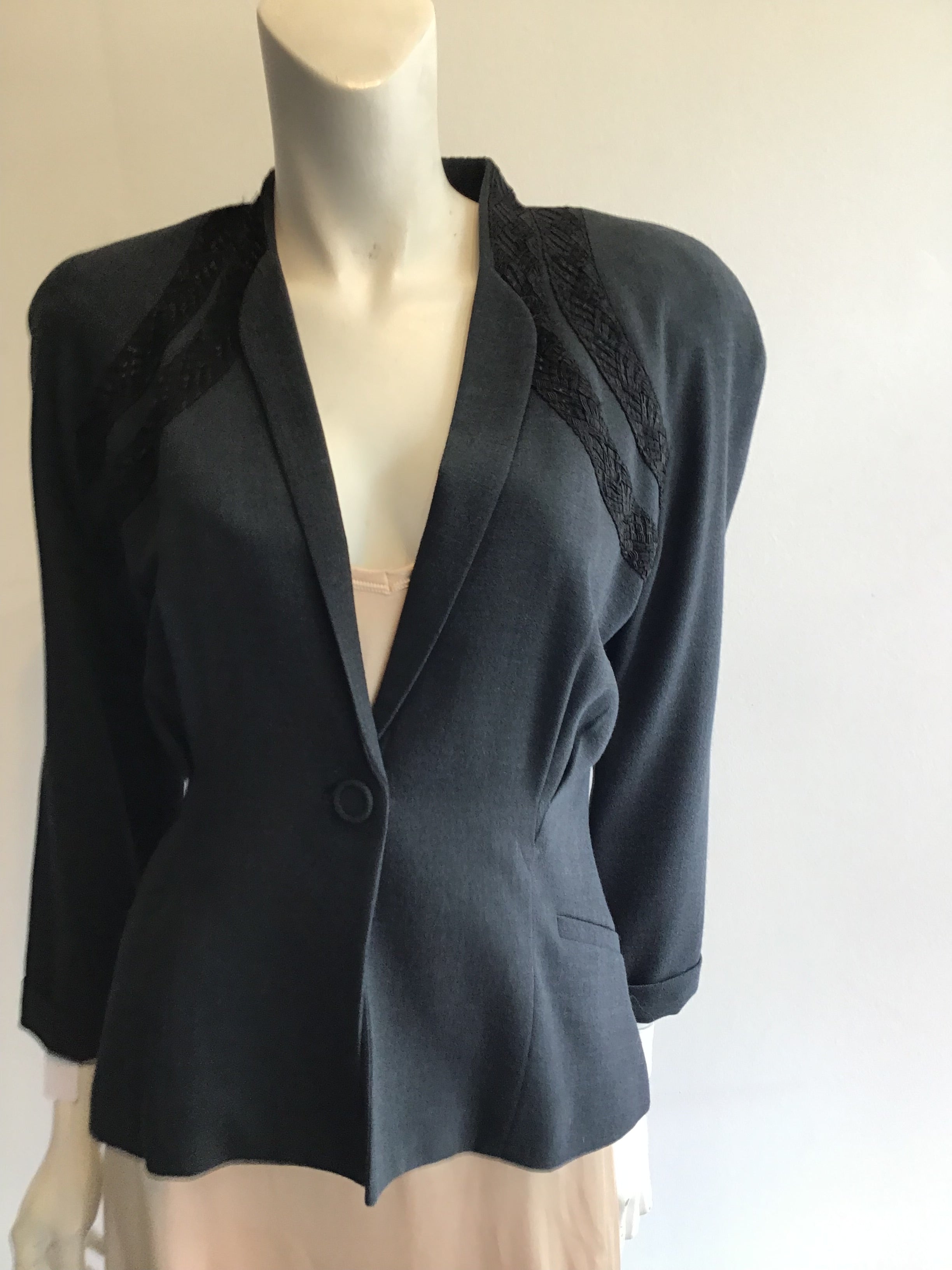 1980’s Slate Blue Wool Zelda Jacket Size 6